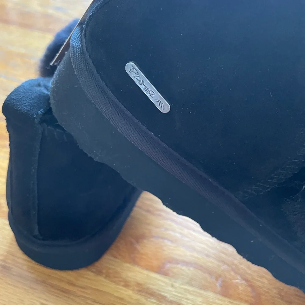 Cozy Black Fur-Trimmed Ankle Boots - Picture 3 of 8